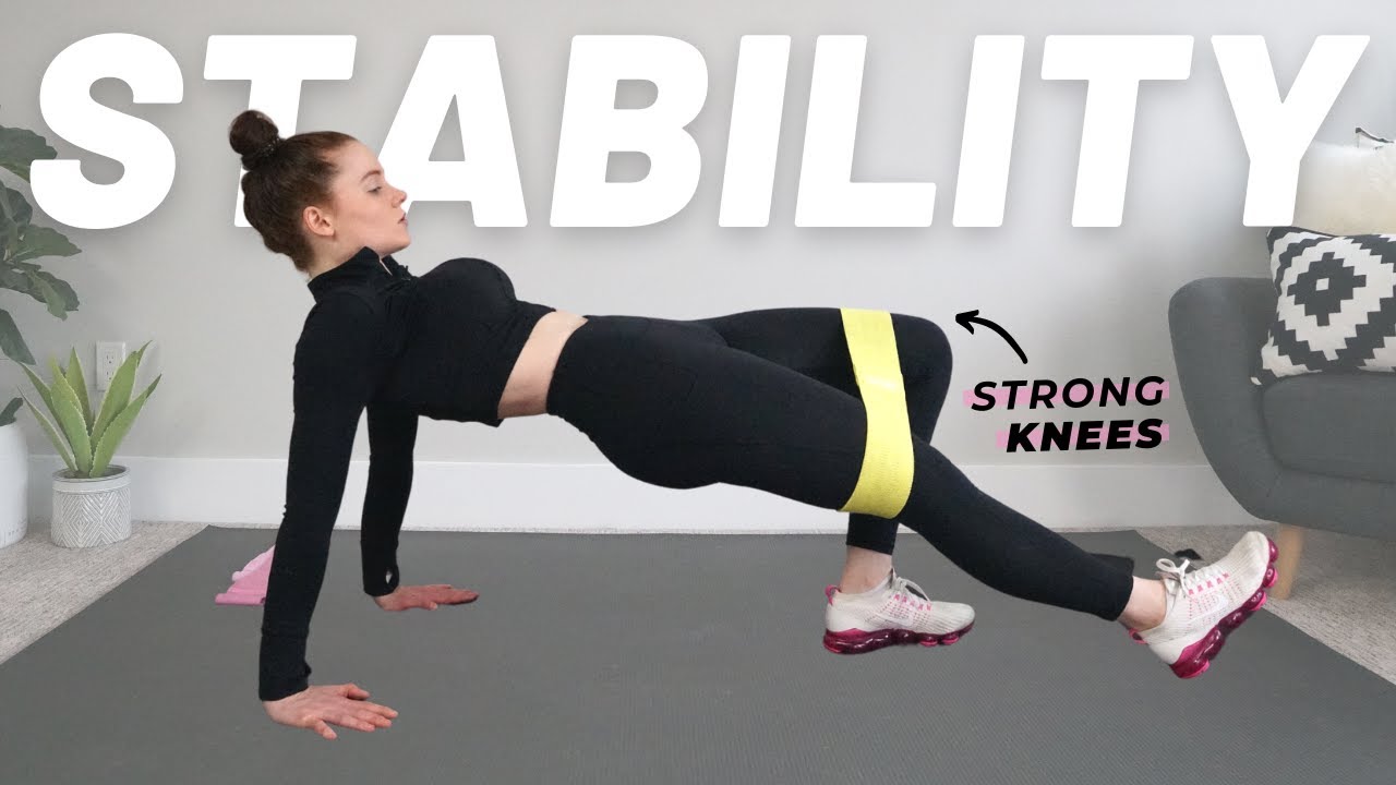 20 Min Knee Stability & Glute Workout NO EQUIPMENT (Low Impact Knee ...