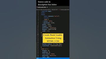 Create Book Loader Animation Using HTML | CSS
