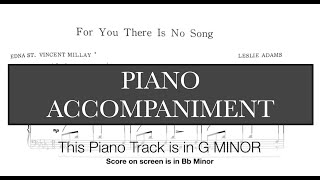 For You There Is No Song (L. Adams) - G Minor Piano Accompaniment *Viewer Request*