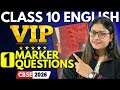 Class 10 English 🔥 Most Important 1 Marker Questions - First Flight Book | CBSE 2026 | Nikita Singh