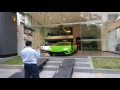 Lamborghini Huracan Performante driving out of showroom!