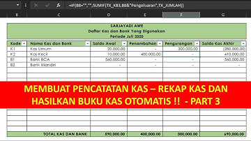 MEMBUAT APLIKASI BUKU KAS UMUM DAN REKAP OTOMATIS DENGAN EXCEL - PART 3