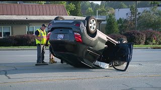 Boardman crash flips SUV over on Route 224