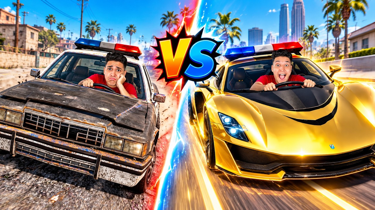 تحدي سيارة الشرطة الفقيرة ضد سيارة الشرطة الغنية في GTA 5! 🚓🔥