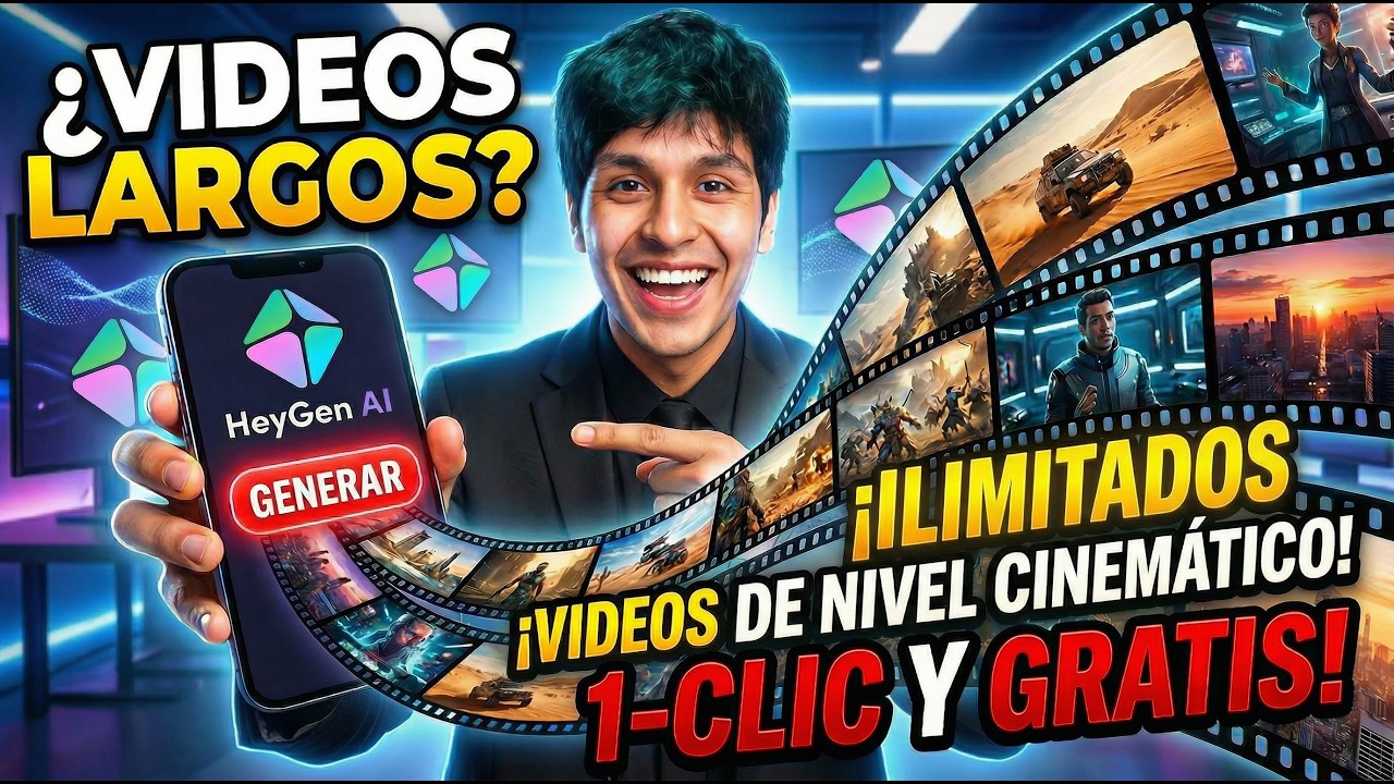 HEYGEN Crea VIDEOS LARGOS de 1 minuto con UN CLIC IA ILIMITADA y GRATIS ...