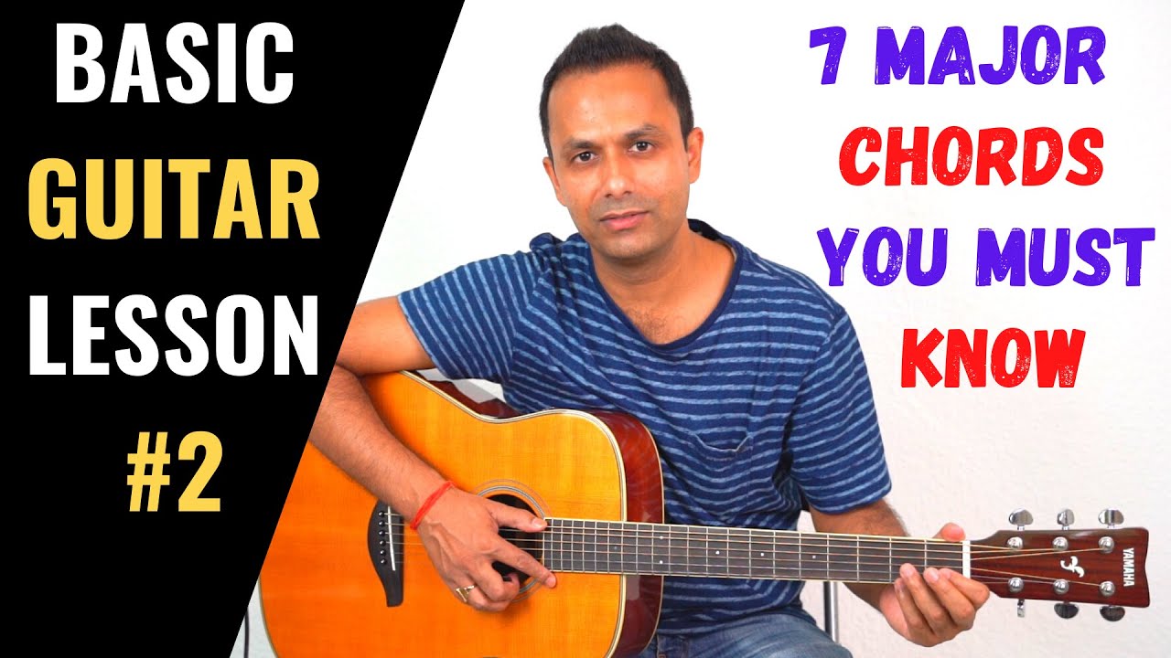 Basic Guitar Lesson 2 How To Play All Major Chords On Guitar Guitar