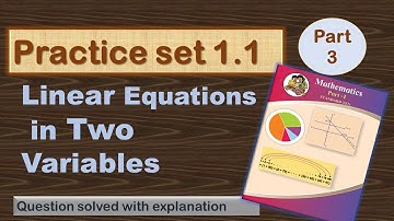 10th algebra practice set 1.1 / linear equation in two variables/  Maharashtra board / part 3