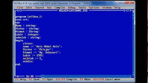 Belajar Bahasa Pemrograman Pascal part 2 [Aturan Penulisan variabel]