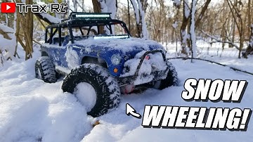 Our CUSTOM VANQUISH VSCX10 II Goes SNOW WHEELING! | RC Jeep in Snow