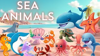 SEA ANIMALS | Sea Animals Names In English With Pictures For Kids |@BUBBLEFUNFLIX |