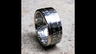 Turning an 1889 Morgan Silver Dollar into a BEAUTIFUL Coin Ring!!