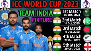 ICC World Cup 2023 India All Matches Schedule | India Schedule World Cup 2023 | World Cup Schedule