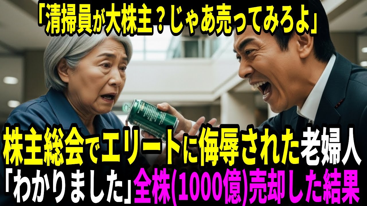 「清掃員が大株主？じゃあ売ってみろよ」株主総会でエリート社員に侮辱された老婦人→「わかりました」全株(1000億)売却した結果…