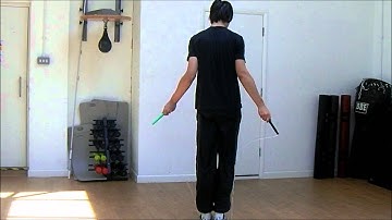 AS open double jump rope trick slow motion