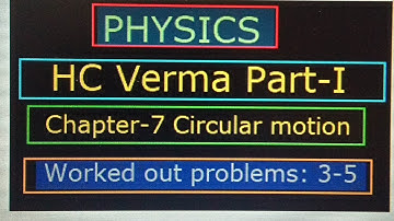 Physics: HC Verma Part-I  Chapter-7 Circular Motion WOP : 3 to 5