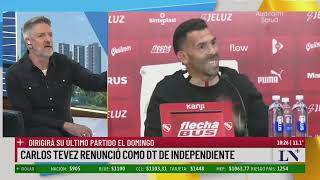 Carlos Tevez renunció como DT de Independiente: dirigirá su ultimo partido el domingo