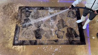 Cleaning Extremely Dirty Wool Carpet - Dirty Carpet Cleaning Satisfying ASMR - Satisfying Video