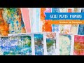 Collage Papiere mit der Gelli Plate und Stempeln