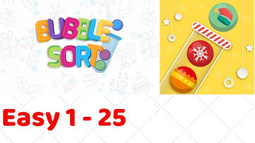 Bubble Sort Color Puzzle Game Level 1-1 to 1-25 Walkthrough (iOS - Android)