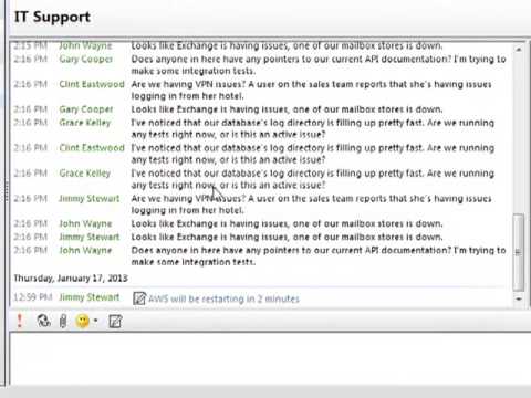 Instant Email to Microsoft Lync Chat Room