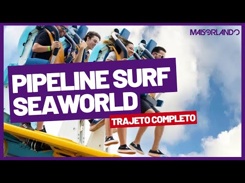 MONTANHA-RUSSA PIPELINE: THE SURF COASTER - SEAWORLD (TRAJETO COMPLETO)