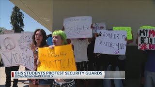 BHS students protest security guards in downtown Bakersfield
