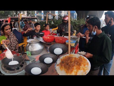 This Old Woman Sells Tasty Chitoi Pitha with Unique Vorta! Famous Winter street Food! Bd Food