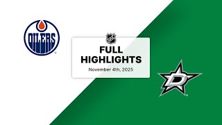 Nhl Highlights Oilers Vs. Stars November 04, 2025
