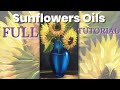 Sunflowers & Blue Vase Oil Painting Tutorial for beginners FULL LENGTH - Paint with Maz