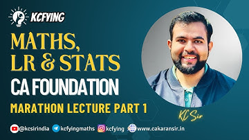 Maths Marathon Lecture Part 1 | CA Foundation | CA Karan Chandwani