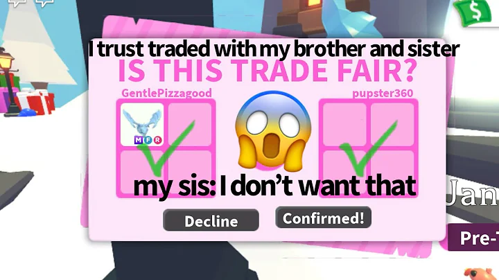 Adopt Me Trust Trading  with my sister  and little...