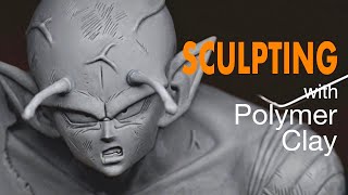 Sculpting Piccolo from Dragon ball with polymer clay