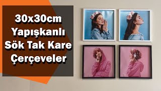 30x30cm Yapışkanlı Sök - Tak Kare Çerçeveler | Teknofinal