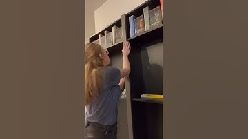 Adding trim to hide the gap between the two bookcases  #ikea #billybookcase  #builtins #teenswhodiy