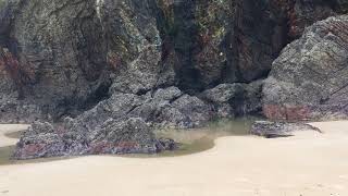 Video playa de La Franca bajamar entrada cueva