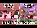 5 Star Island with an Outdoor Theater Stage and Paintings! Animal Crossing New Horizons Island Tour!