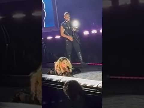 #Madonna takes a TUMBLE during #CelebrationTour show… then laughs! 😅☺️👑 #shorts 🎥: via TMX