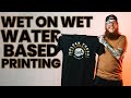 Wet on wet discharge printing on a manual press