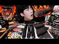 ASMR MUKBANG | 고스트 페퍼 대왕 가래떡 튀김 핫도그 불닭 블랙 음식 먹방 & 레시피 FIRE Ghost Pepper Tteokbokki