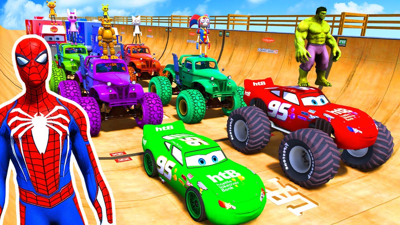 GTA 5 Mods: Who Can Survive the Lava Track?! Spider-Man or Hulk? The Most Epic New Stunt Race!