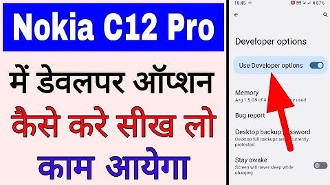 Nokia C12 Pro me developer option on kaise kare।how to enable/on developer option in Nokia C12 Pro