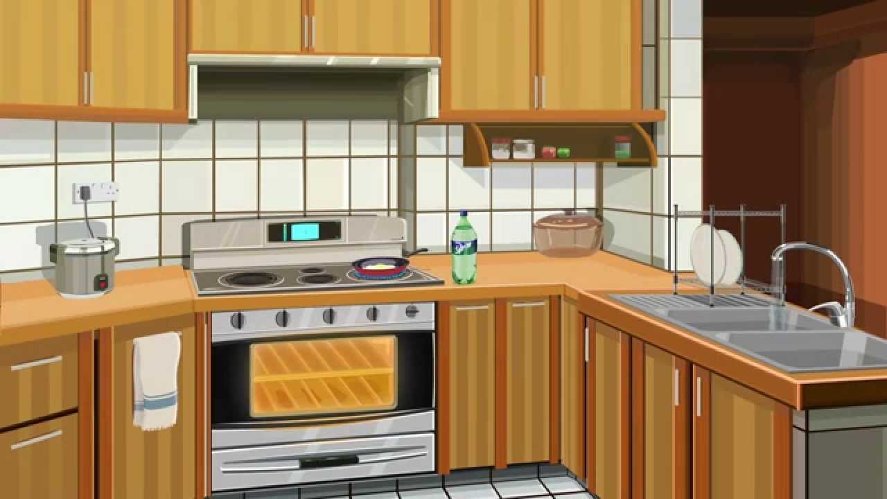 vector kitchen animated - YouTube