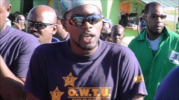 Trinidad Offshore Fabricators UNLTD (TOFCO) Down Tools in La Brea, Jan.14, 2015. Trinidad & Tobago