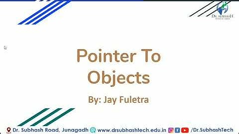 #Pointer #C++: Pointer to Object in C++ | Lecture 25 | In Gujarati | By Jay Fuletra