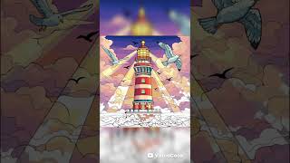 Lighthouse and seagull #shorts #nature #sky #birds #video #happy #funny