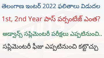 TS Inter supplementary exam 2022 latest news | TS Inter 2022 supplementary exam date