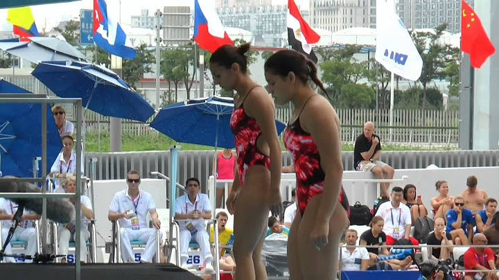 Aspectos de la Final de Trampolín 3m sincronizados femenil                                  Paola Es