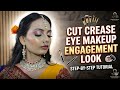 Cut crease eye makeup engagement or reception look 💗 shown_glow is live