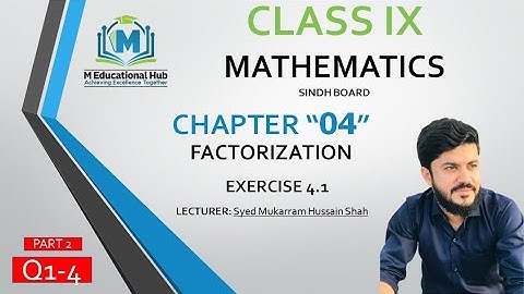 Factorization | Exercise 4.1 | chap#4 | Q1-4 | class 9 mathematics| MUKARRAM SHAH | @MEducationalHub
