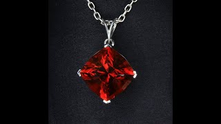 14K White Gold Solitaire Citrine Pendant 22.97 Carats